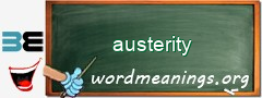 WordMeaning blackboard for austerity